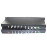 8 port 2MP Video over fiber Extender Uncompressed 1 U Rack mount, HD video fiber converters FC Singlemode up 20Km, support 1080p 960p HD TVI CVI AHD camera ,A set